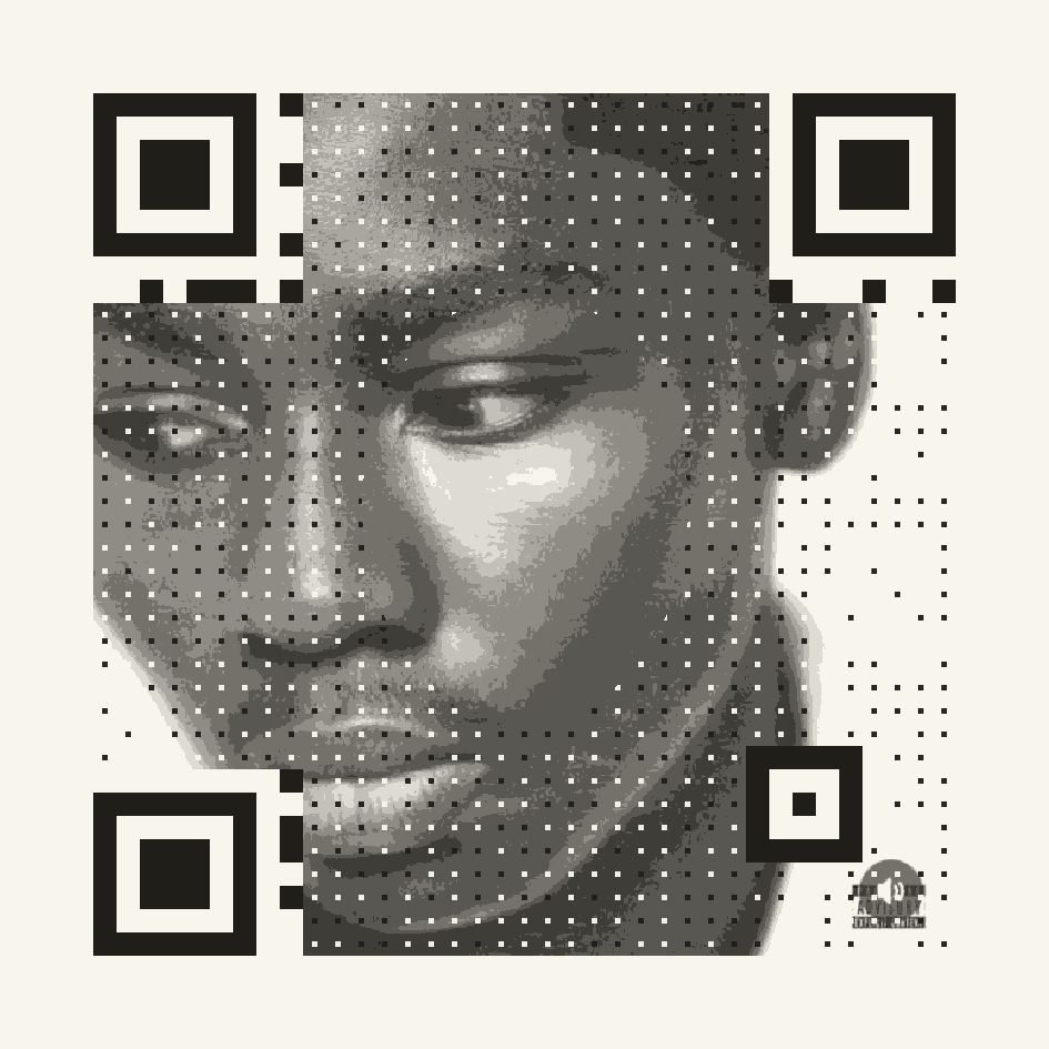 Graphic cut style QR portrait